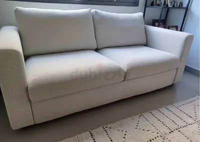 Comfortable Beige 2-Seater Sofa bed ikea vimle