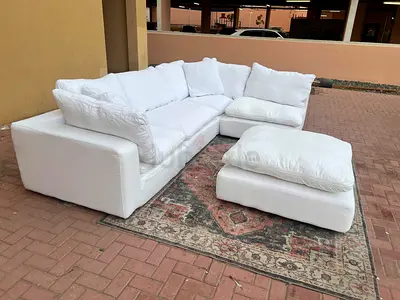 Modular loom collection sofa and footstool
