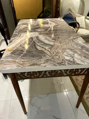 Dining Table with Wooden Legs - Good Condition extendable table