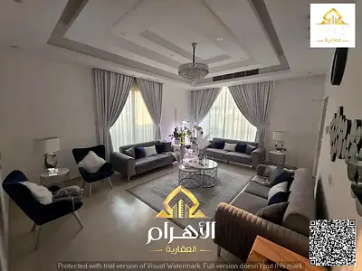 للبيع فيلا فاخرة 5 غرف بمنطقة الياسمين وصاله ومجلس السعر مغري وشامل المياه والكهرباء والمكيفات