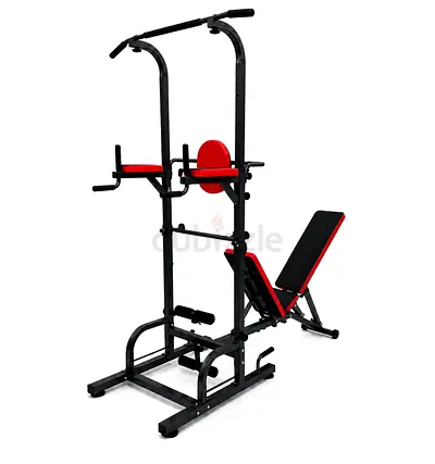 Multi-Function Power Tower with Adjustable Bench - Pull Up, Dip, Sit-up Station