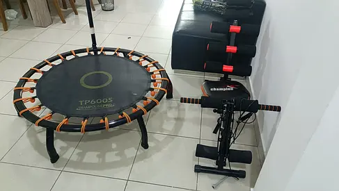 Mini rebounder trampoline (TP600S) with Home exercise bench