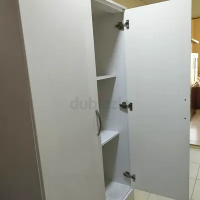 White Two-Door Storage Cabinet / Wardrobe with Shelves