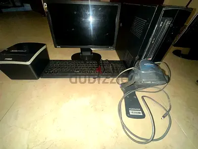 POS System with Monitor Keyboard Barcode Scanner and Printer