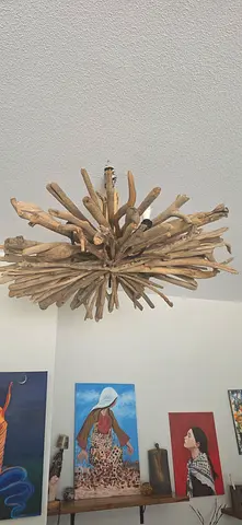 2 Handcrafted Driftwood Chandelier / Pendant Light - Natural Rustic Decor
