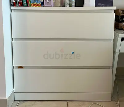 White 3-Drawer Chest of Drawers - IKEA Storklinta almost new