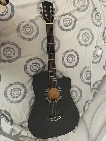 Matte Black Acoustic-Guitar with Cutaway - Good Condition