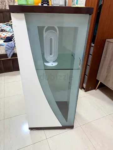 Glass Display Cabinet with Wooden Frame - Good Condition