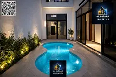 Two-story corner villa with a private pool and roof, spacious villa with a palace-style design and l