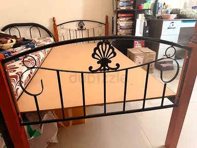 Single cot  with  separate ply  , strong, matresss with cover