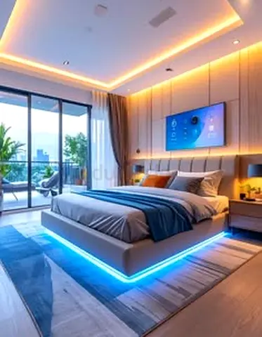 Luxury Modern Upholstered Floating Bed Frame with Premium Platform Base