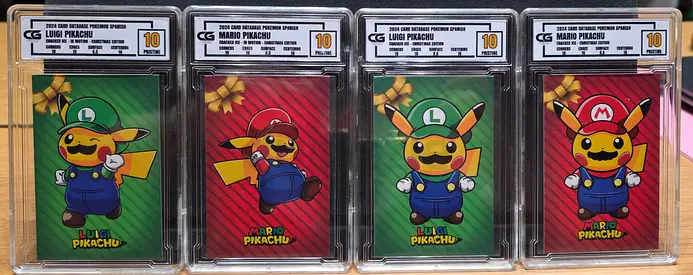 FANTASY MARIO & LUIGI PIKACHU, (SET of 4), 2024, CG PRISTINE 10 GRADED