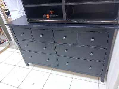 Solid Wood 9-Drawer Dresser / Chest in Black - Good Condition
