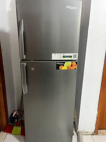 Stainless Steel Double-Door Refrigerator (Good Condition)