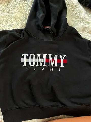 Black Tommy Jeans Hoodie - Size S, Good Condition