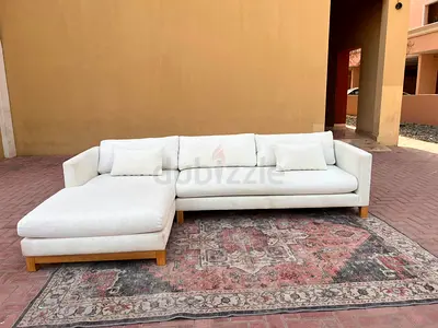Premium Quality Crate&Barrel Pacific L Shape Sofa Beige feather 🪶 filled