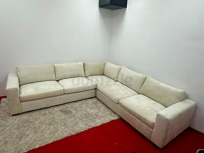 Same like new condition pottery barn beige color corner lshape sofa