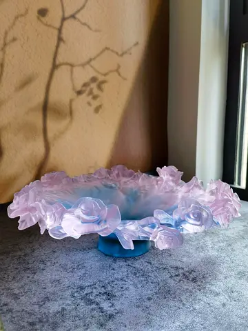 Rose Passion Crystal Centerpiece Bowl Daum