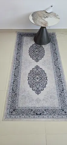 Grey Persian-style Runner Rug — 2 nos