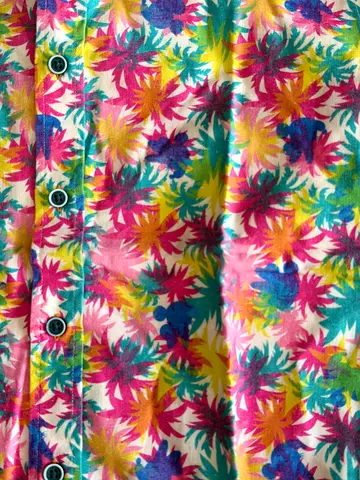Multicolored Floral Button-up Shirt, Size SMALL  - linen II  Zara Geometric Shirt / SMALL
