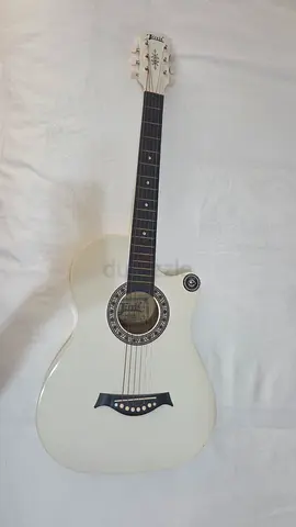 White Acoustic Guitar - Good Condition, Ready to Play