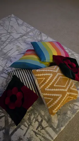 Set of 6 Decorative Throw Cushions — Assorted Colors & Patterns