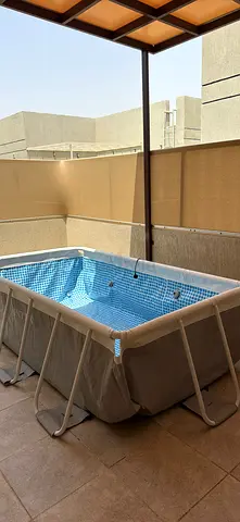 Intex prism frame pool Used Above-Ground Rectangular Family Pool - Metal Frame, Blue Liner