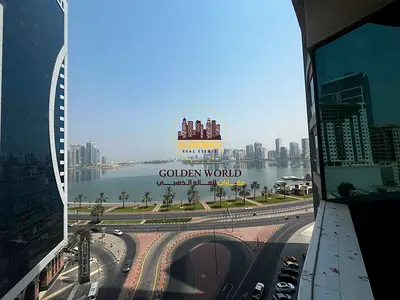3 Bedrooms + Living Room in Al Majaz 2 with balcony and sea view, free AC, master bedroom, maid’s room, 4 bathrooms, huge spaces, clean apartment, and