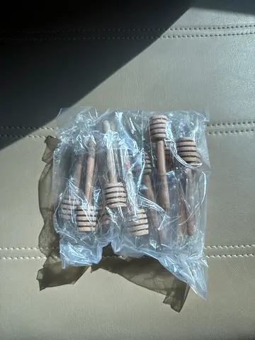 Set of 10 Wooden Honey Dippers - New