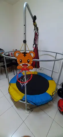 Trampoline with Safety Net + Swing & punching box