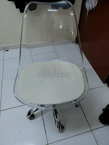 Transparent Acrylic Swivel Bar Stool with White Cushion