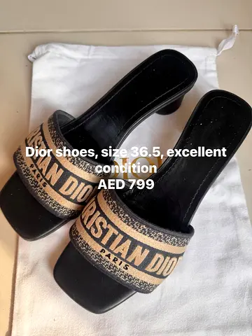 Christian Dior embroidered slide sandals, EU 36.5, excellent condition