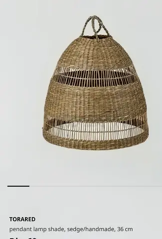 IKEA TORARED Handmade Seagrass Pendant Lamp Shade