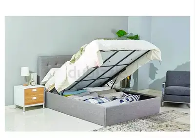 Hydraulic Storage Upholstered Queen Bed (without Mattress)