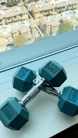 Pair of 7.5 kg Hex Rubber Coated Dumbbells - Good Condition