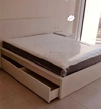 IKEA Malam king size 180×200cm bed frame with IKEA mattress and 2 big storage drawers underneath is