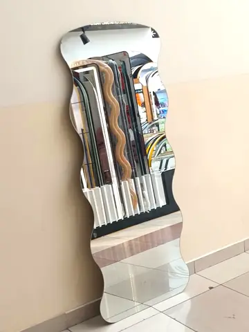 Modern Wavy Frameless Full Length Mirror