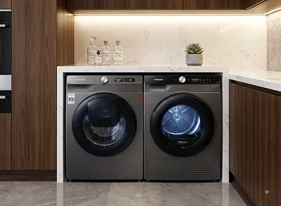 Samsung 9kg Front Load Washer & 9kg Dryer Set – Dark Gray | Excellent Condition