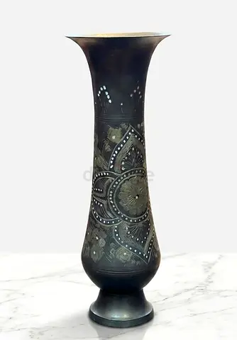 Decorative metal vase 38cm height