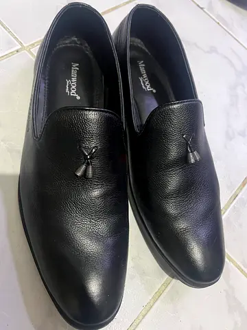 Manwood Smart Black PURE Leather Slip-On Loafers 44.Great for traditional, formals or casual clothes