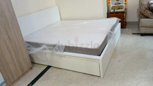 Ikea King Bed Frame with mattress