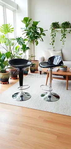 Pair of Modern Height Adjustable Bar Stools