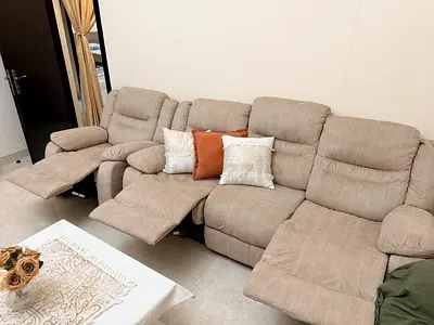 Comfortable 6-Seater Fabric Recliner Sofa