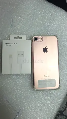 iPhone 7 (Rose Gold) with original Lightning cable - Good condition