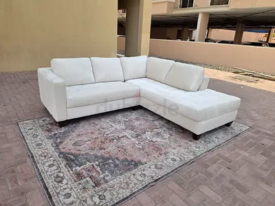 Premium Quality Natuzzi Italian L Shape Sofa Beige