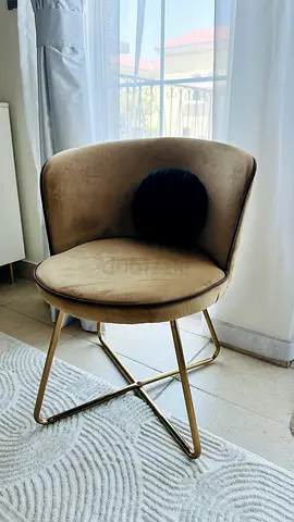 2 Modern Velvet Accent Chair with Gold Frame