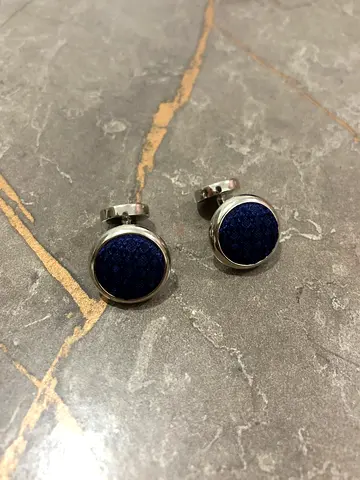 Cufflinks with Blue Fabric - Pink Brand