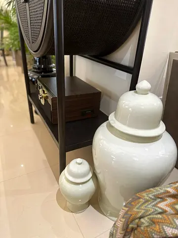 x4 MARINA HOME Porcelain Ginger Jar Vases with Lids decor x2 XL, L, and M sizes (4 total)