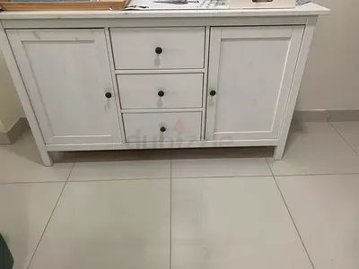 White Wooden Sideboard / Buffet Cabinet with Drawers and Doors