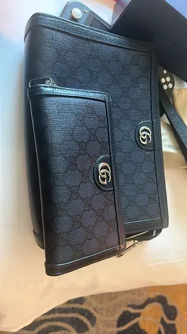 Gucci Black Monogram Crossbody Bag with Matching Wallet with receipt